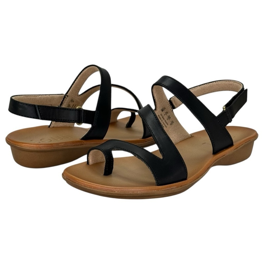 Soul Naturalizer Shakina Black Faux Leather Toe Ring Womens Sandals Size 10M - Picture 11 of 13
